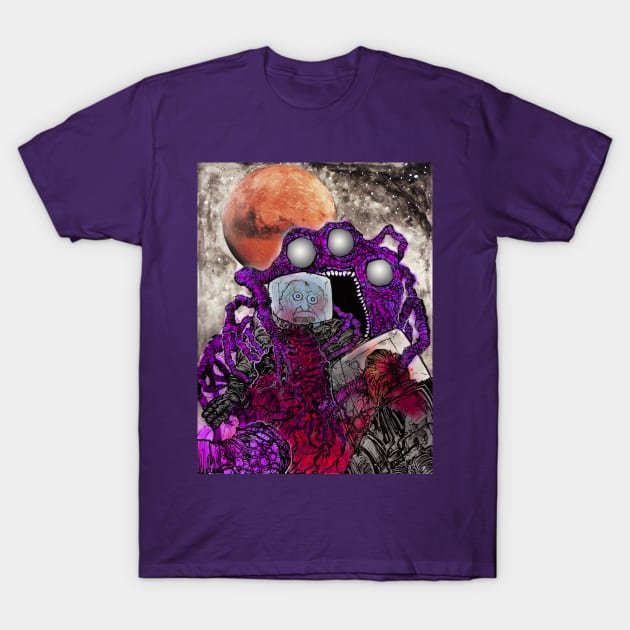 Martian Space Monster T-Shirt by Christopher's Doodles